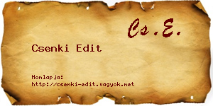 Csenki Edit névjegykártya